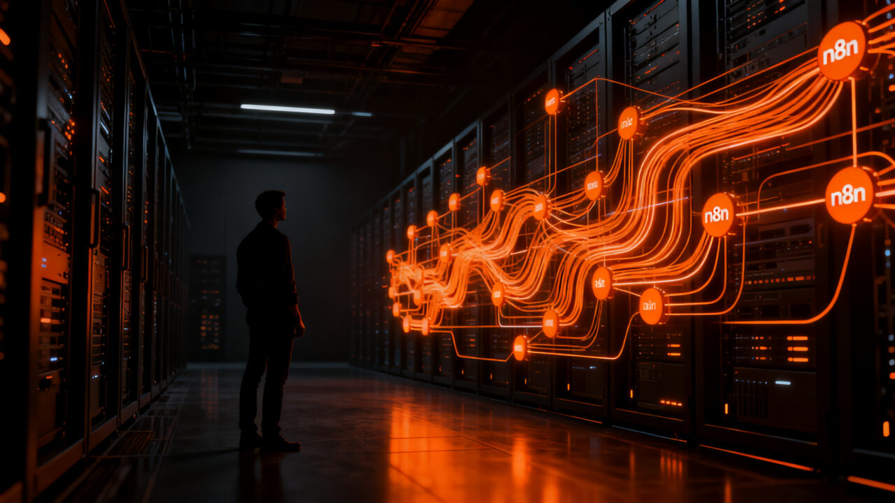 Arquitectura de automatización con n8n y APIs asíncronas para startups tecnológicas.