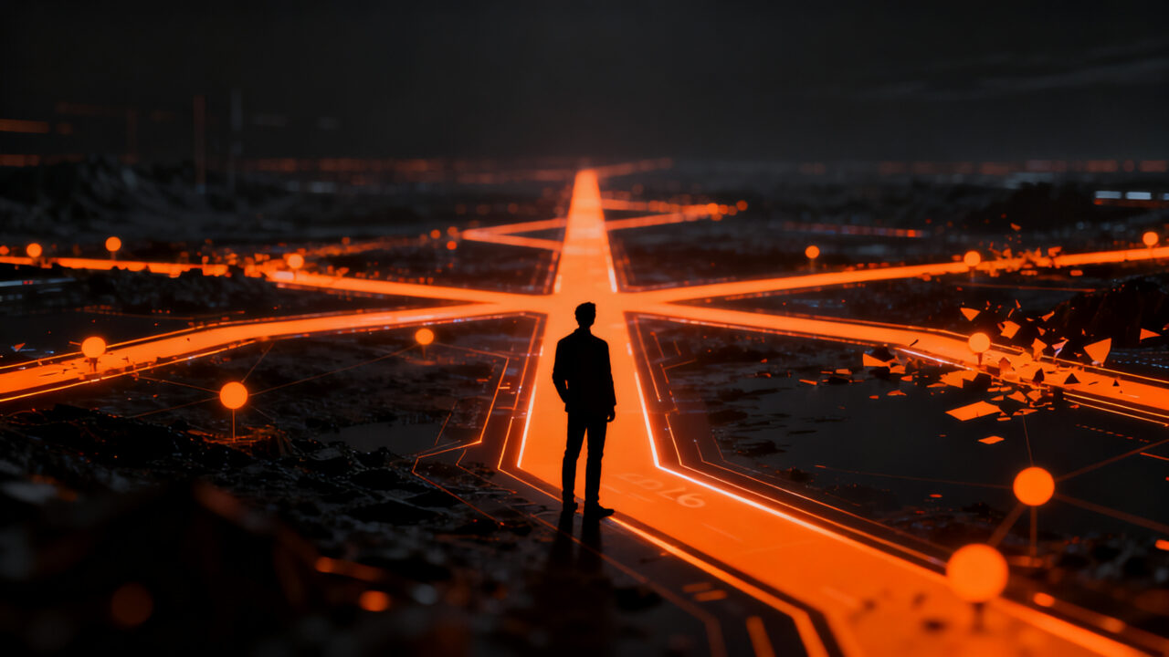 Founder analizando rutas de diversificación digital tras dejar una gran plataforma tecnológica, lecciones de estrategia startup.