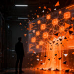 Agentes de IA colaborando en un entorno digital, representando los riesgos de ciberseguridad y el hackeo de sistemas en el ecosistema OpenAI.