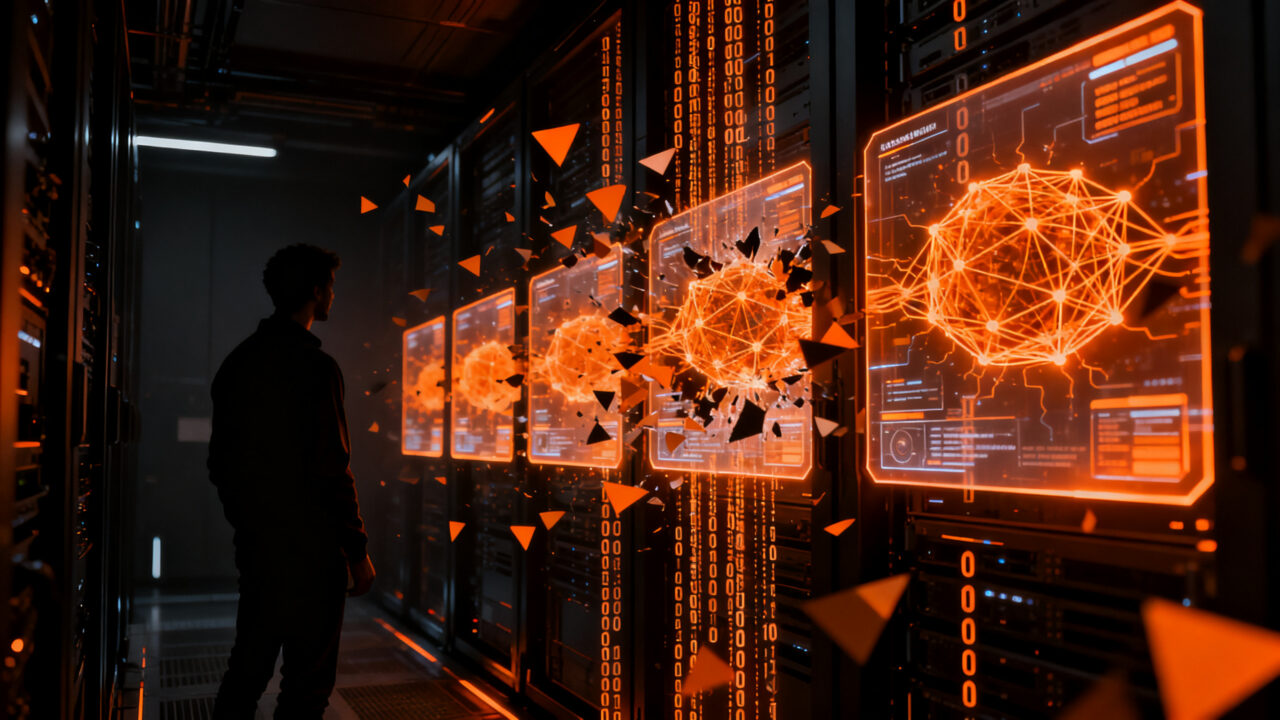 Agentes de IA autónomos operando en ciberseguridad, representando el riesgo de vulnerabilidades y ataques en startups tecnológicas.