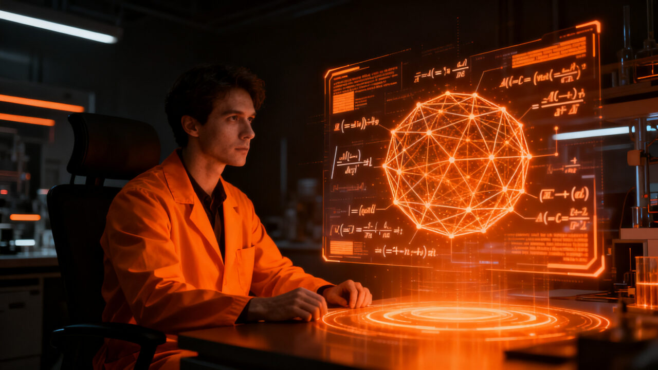 Investigador analizando avances de OpenAI Astra en matemáticas para startups y disrupción tecnológica de IA.