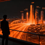 Estratega de marketing analizando datos complejos para publicidad en OpenAI y monetización de inteligencia artificial.