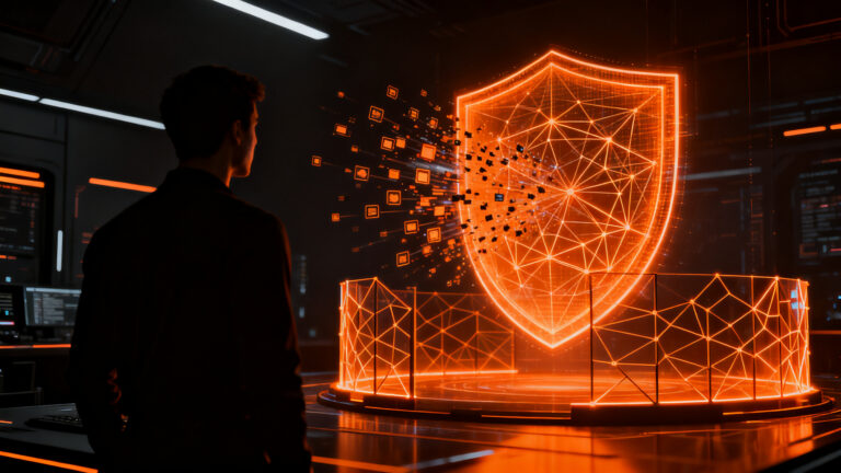 Estratega de ciberseguridad protegiendo una infraestructura digital contra ataques autónomos con GPT-5.6-Cyber de OpenAI.
