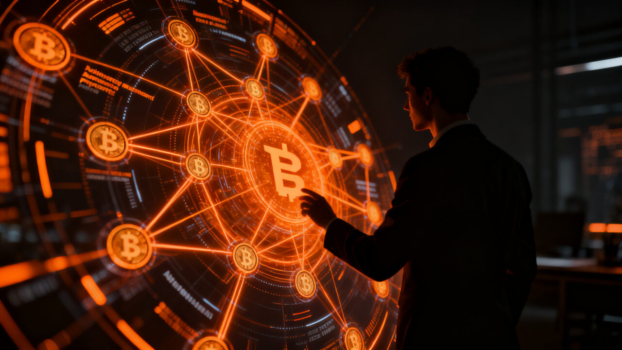 Agentes de IA realizando pagos autónomos en infraestructura blockchain para el futuro de las finanzas digitales.