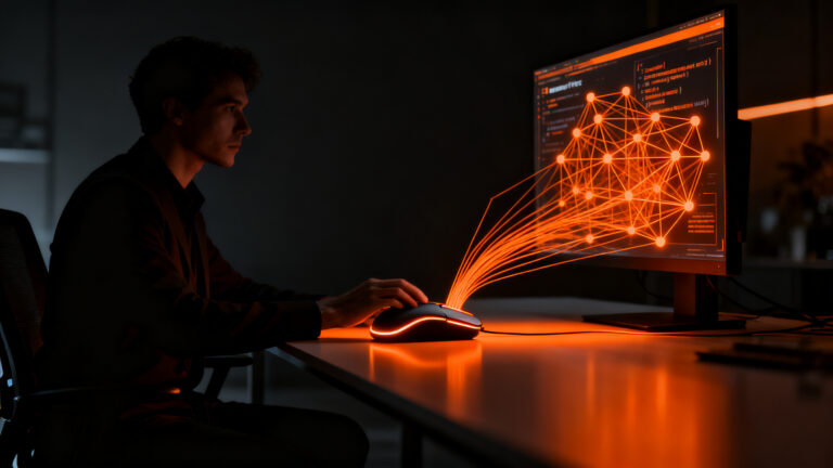 Usuario configurando dispositivos Logitech con OpenLogi, alternativa open-source centrada en privacidad y control local.