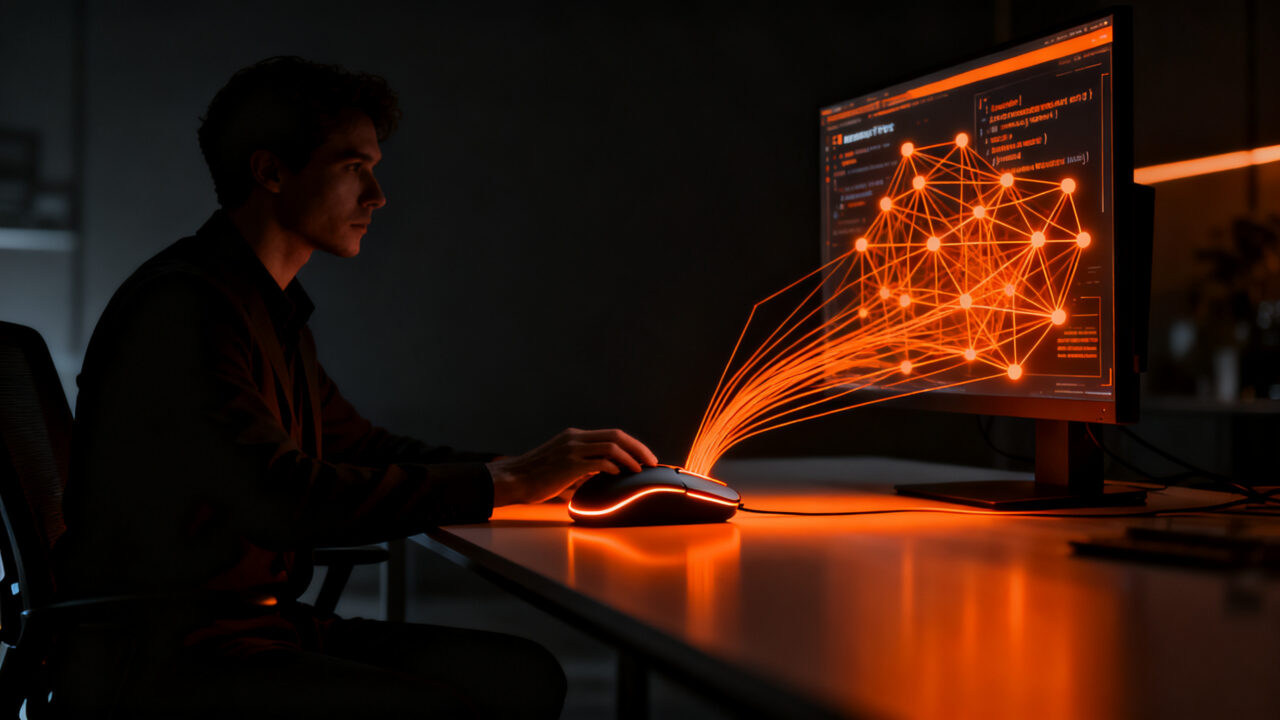 Usuario configurando dispositivos Logitech con OpenLogi, alternativa open-source centrada en privacidad y control local.
