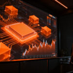 Inversor analizando gráficos de semiconductores y el mercado de chips tras el reporte de Bank of America.