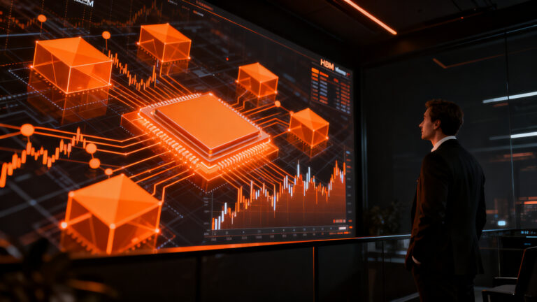 Inversor analizando gráficos de semiconductores y el mercado de chips tras el reporte de Bank of America.