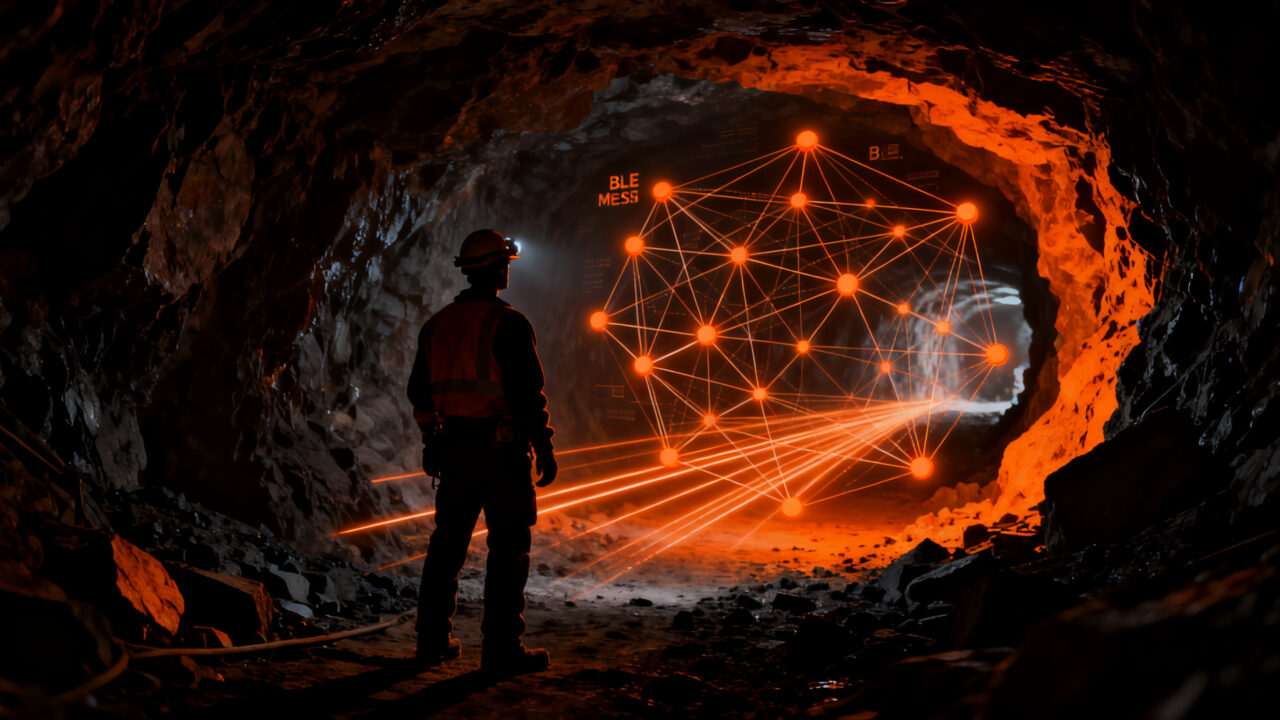 Tecnología OpusMesh de Obralink mejorando la seguridad y localización en tiempo real para mineros en Chile.