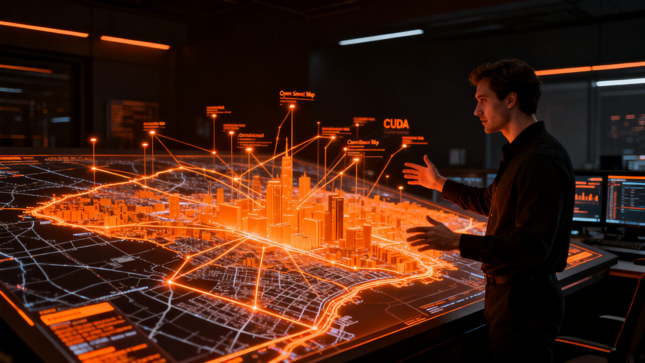 Analista geoespacial utilizando OSINT computacional y análisis de datos para mapear tendencias de mercado en una startup tecnológica.