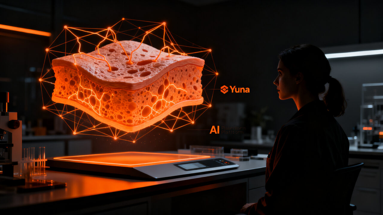 Tecnología de bioingeniería Outer Bio con IA Yuna para preservar piel humana, apoyada por Lady Gaga.