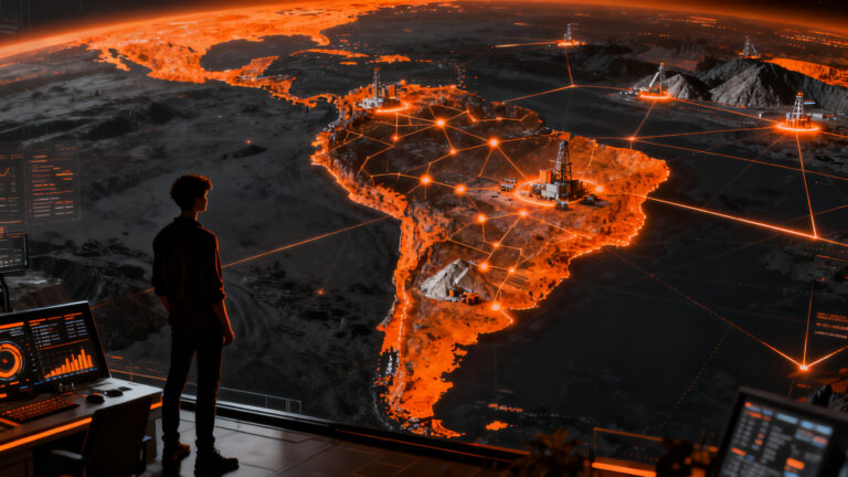 Founder joven liderando la expansión de la startup argentina PONT Solutions mediante inteligencia artificial en logística y transporte.