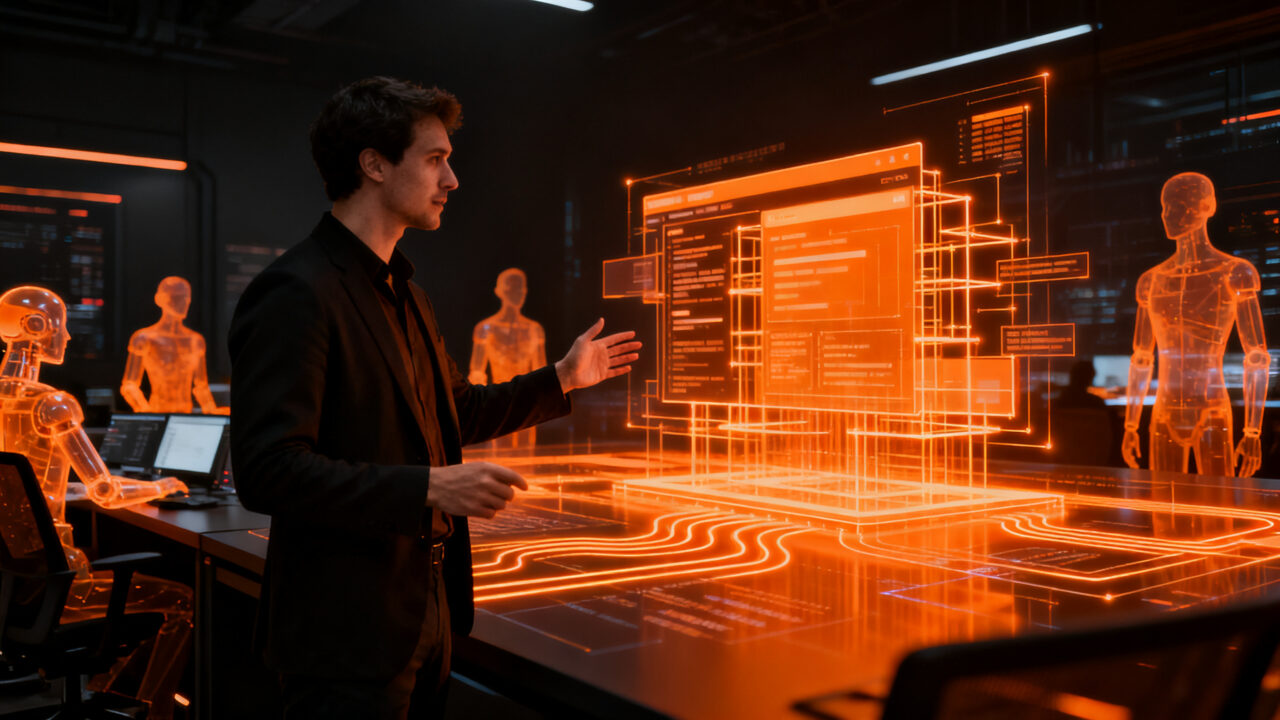 Arquitecto de software liderando equipos de desarrollo con agentes de IA para mejorar la productividad y la integridad conceptual.