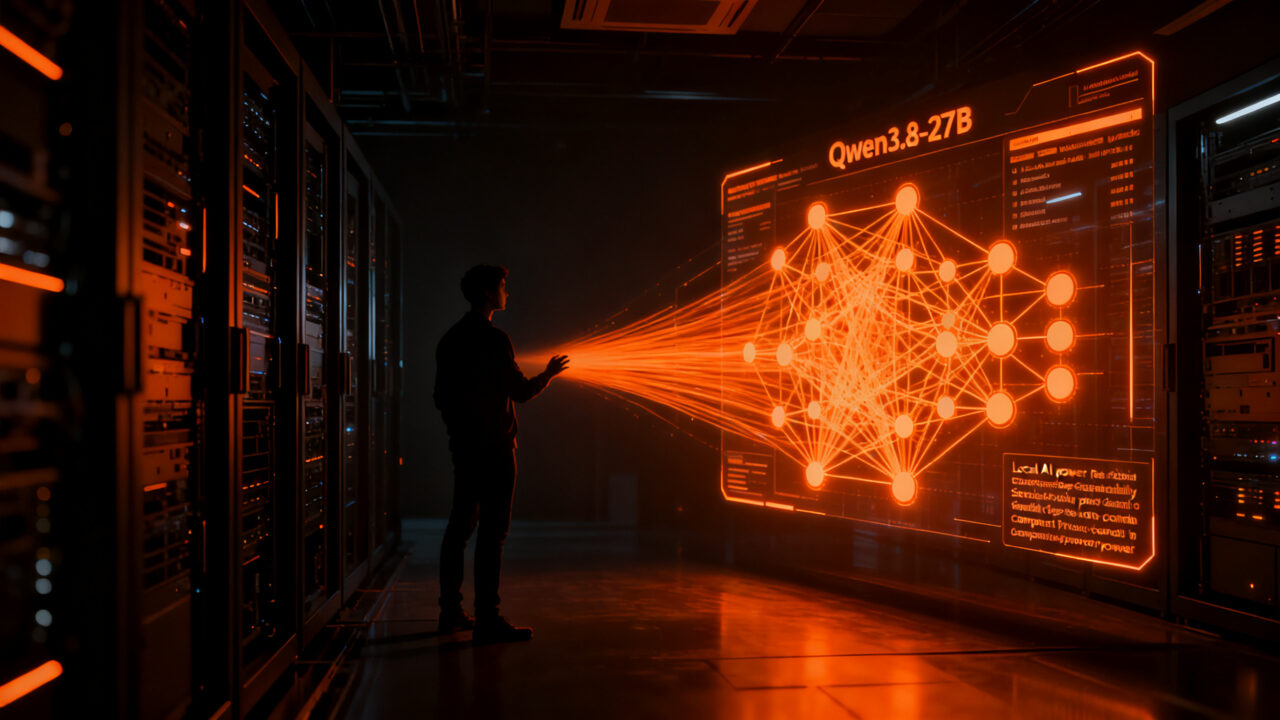 El modelo de IA Qwen3.8-27B lidera la revolución de modelos open source con alto rendimiento local y privacidad.