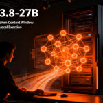 Desarrollador trabajando con el modelo de IA Qwen3.8-27B de Alibaba en un entorno local, simbolizando el poder de la IA de código abierto para startups.