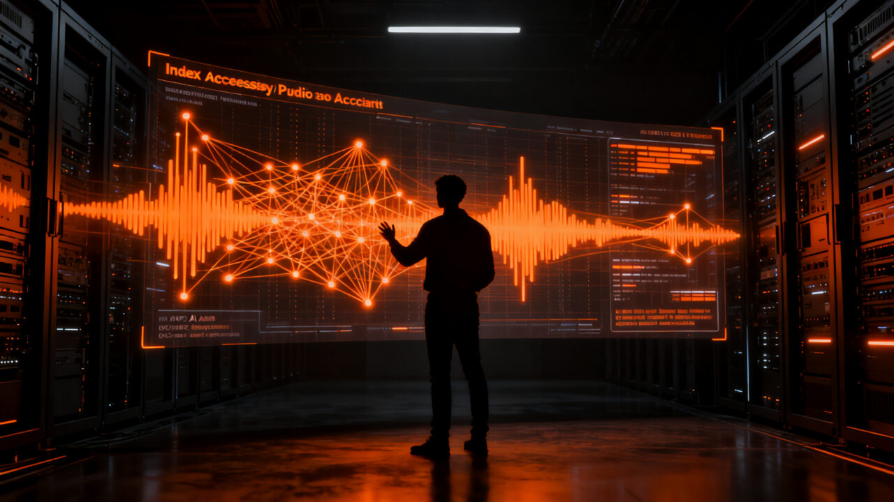 Plataforma Particle Radar indexando podcasts para agentes de IA a través de API y MCP, representando el futuro de la infraestructura de datos.
