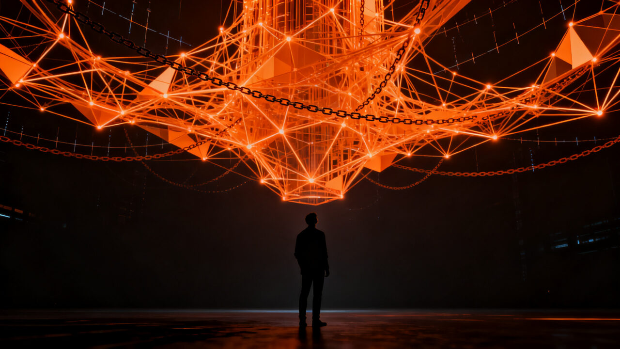 Silueta humana interactuando con una red neuronal de IA, representando las nuevas regulaciones de inteligencia artificial en China y la dependencia emocional de chatbots.