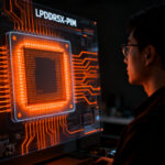 Ingeniero analizando arquitectura de memoria LPDDR5X con tecnología Samsung PIM para IA on-device.