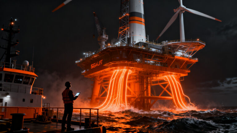 Proyecto SEA-LIFT de energía eólica offshore flotante reduciendo costes en la industria marina española.