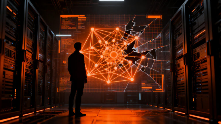 Seguridad en IA: Analista revisando arquitectura de agentes inteligentes tras vulnerabilidades en OpenAI.