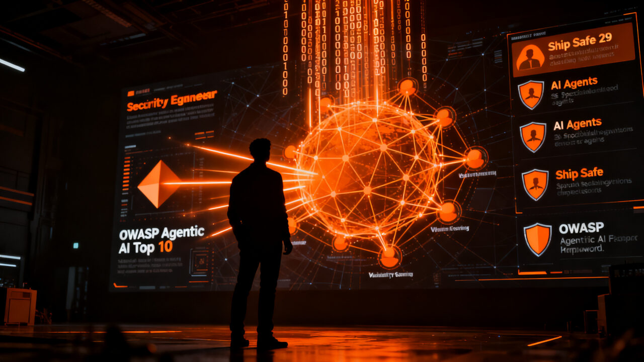 Scanner de seguridad IA Ship Safe detectando vulnerabilidades en agentes de codificación, cumpliendo con estándares OWASP.
