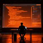 Ingeniero de software trabajando con agentes de IA y código para evitar los riesgos del vibe coding en el desarrollo profesional.
