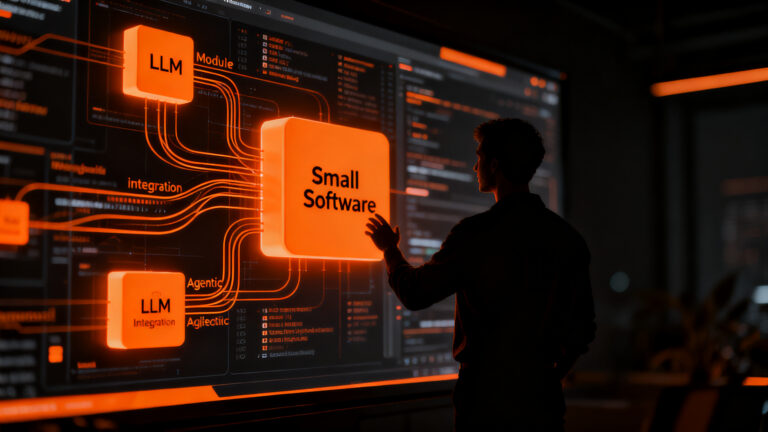 Concepto de Small Software y arquitectura SaaS extensible impulsada por IA, representando la nueva tesis de inversión de Y Combinator.