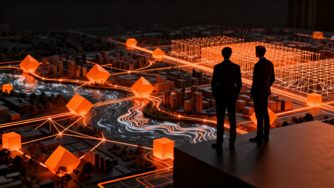Startups tecnológicas ganan pilotos de innovación pública GovTech en Vitacura, representando el futuro de las ciudades inteligentes.