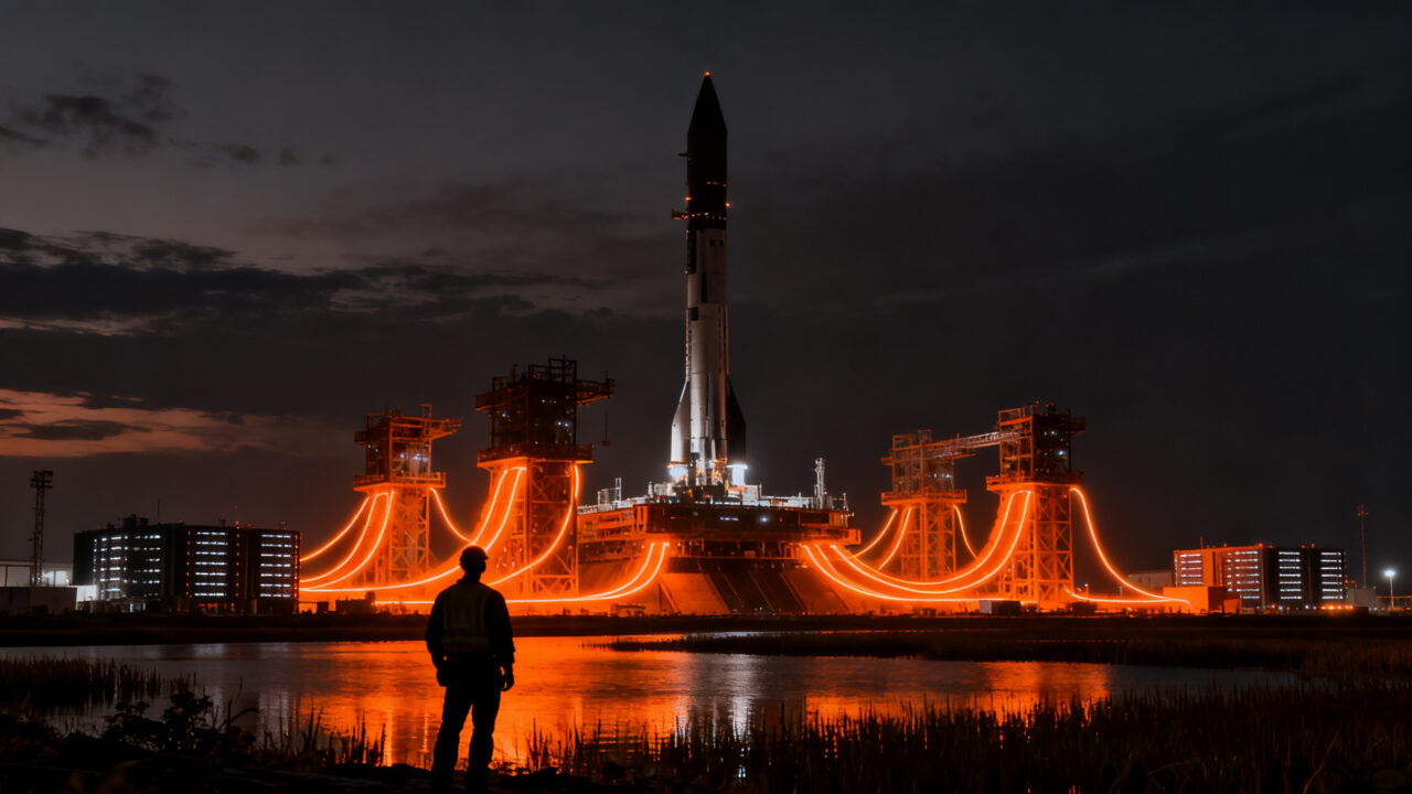 Megabase espacial de SpaceX en Luisiana, representando una inversión masiva en infraestructura aeroespacial y tecnología Starship.