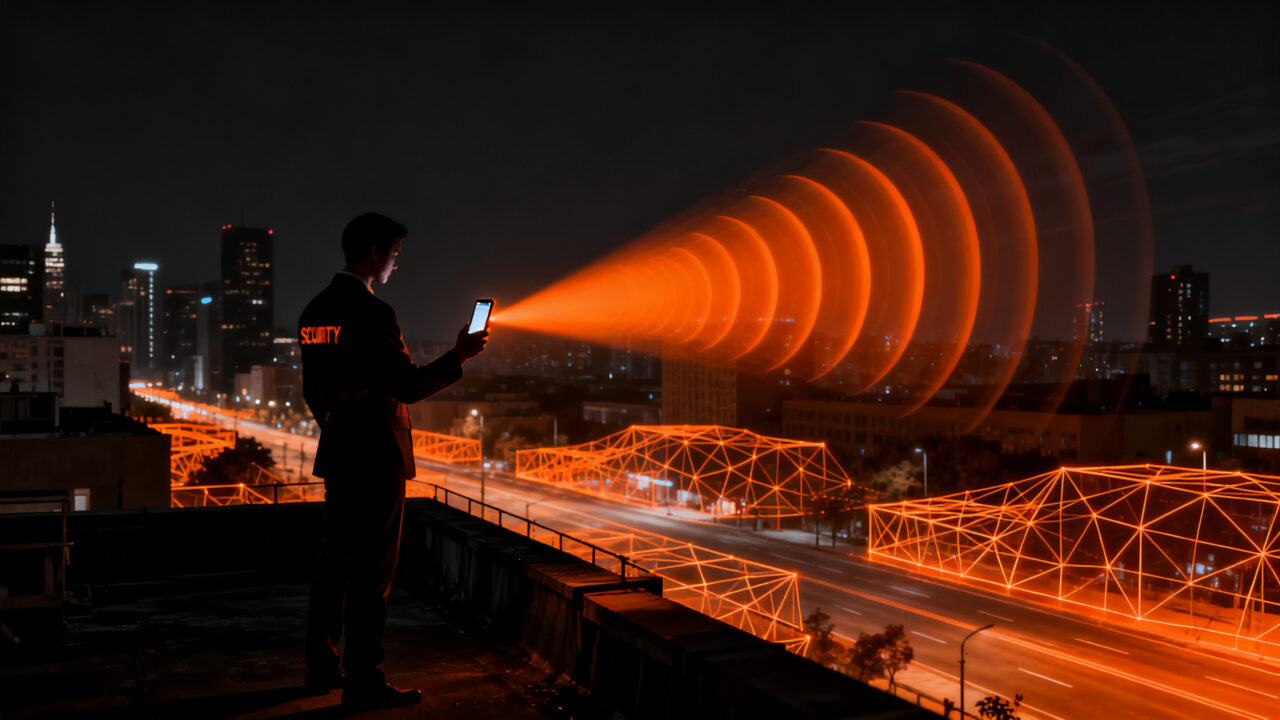 App SplitSec detectando disparos mediante IA y edge computing para mejorar la seguridad pública urbana.