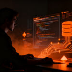 Programador analizando código complejo en un entorno oscuro, representando la corrección de errores críticos en herramientas de desarrollo Python.