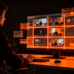 Desarrollador web implementando diseño de video interactivo con CSS Grid para efectos tipo broadcast en streaming.