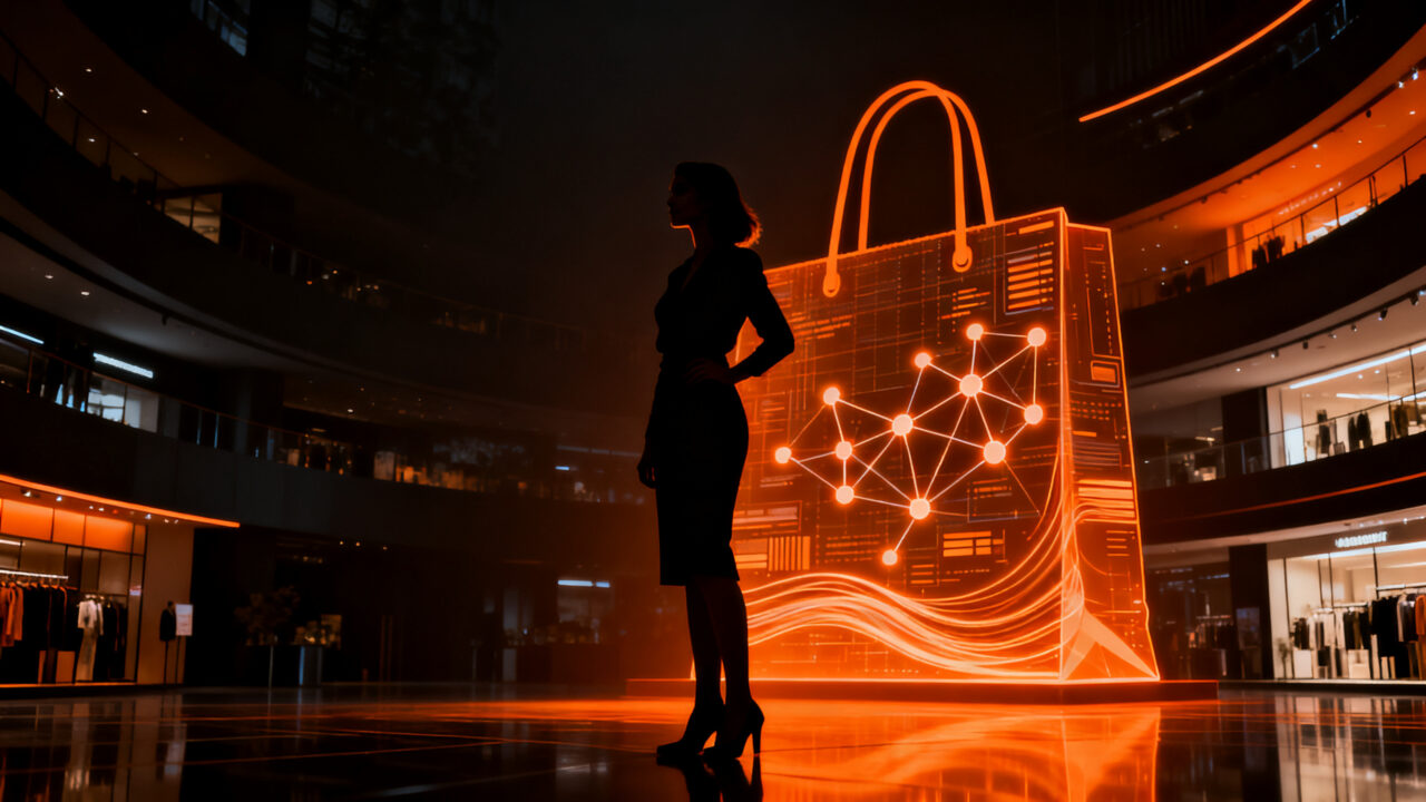 La fundadora de la startup de IA Phia, Phoebe Gates, en un entorno tecnológico innovador representando el éxito en funding.