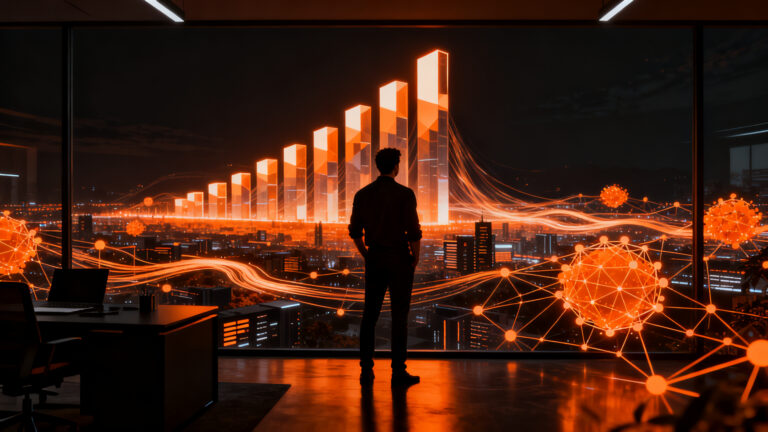 Emprendedor analizando crecimiento de startups peruanas y captación de capital de riesgo en ecosistema digital.