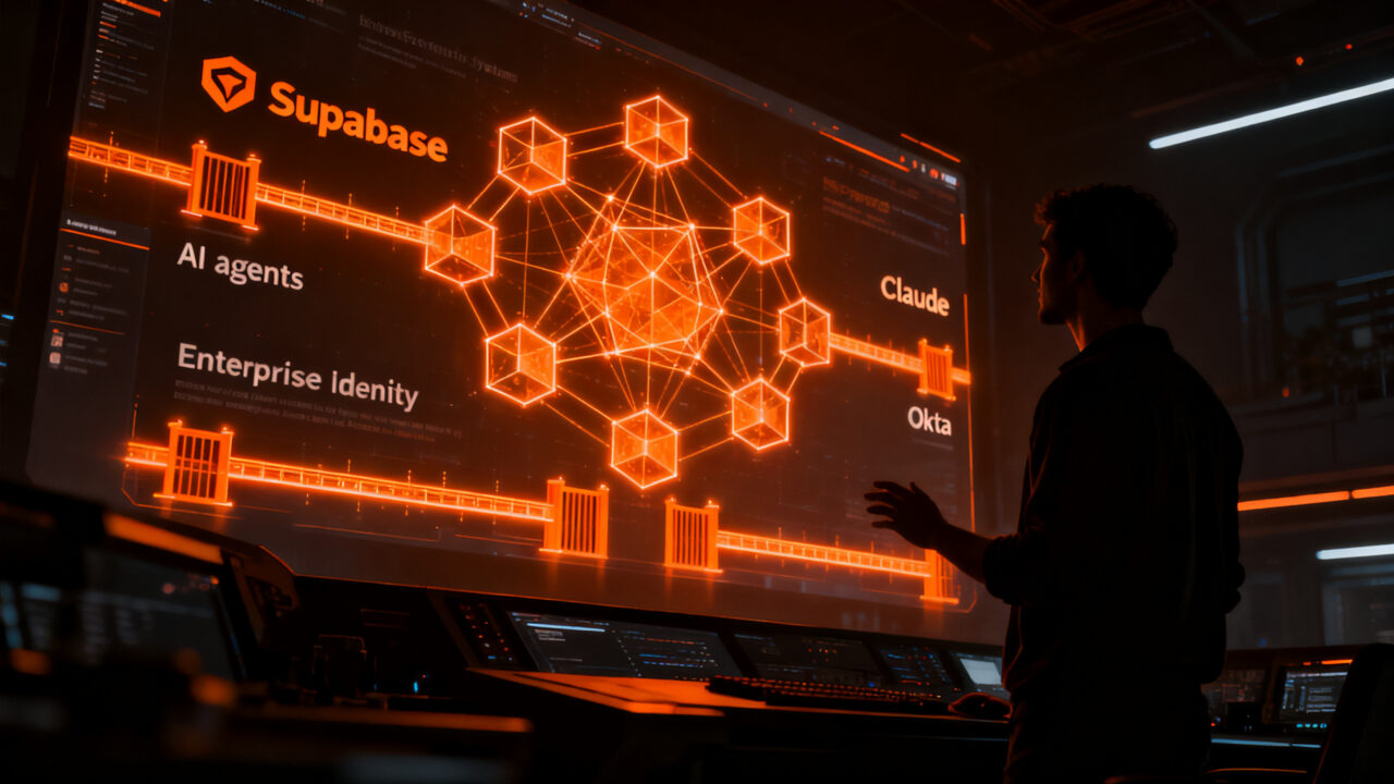 Integración de Supabase, Claude y Okta para gestión segura de agentes de IA y autenticación enterprise en startups.