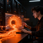 Ingeniero de software configurando un túnel cifrado Tailcat para infraestructura de desarrollo segura.