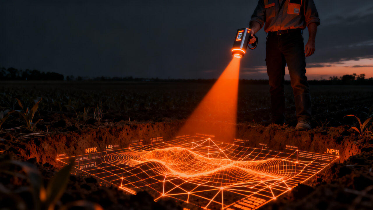 Startup de agtech TerraBlaster utilizando sensores LIBS para mapeo de suelo en tiempo real en agricultura de precisión.
