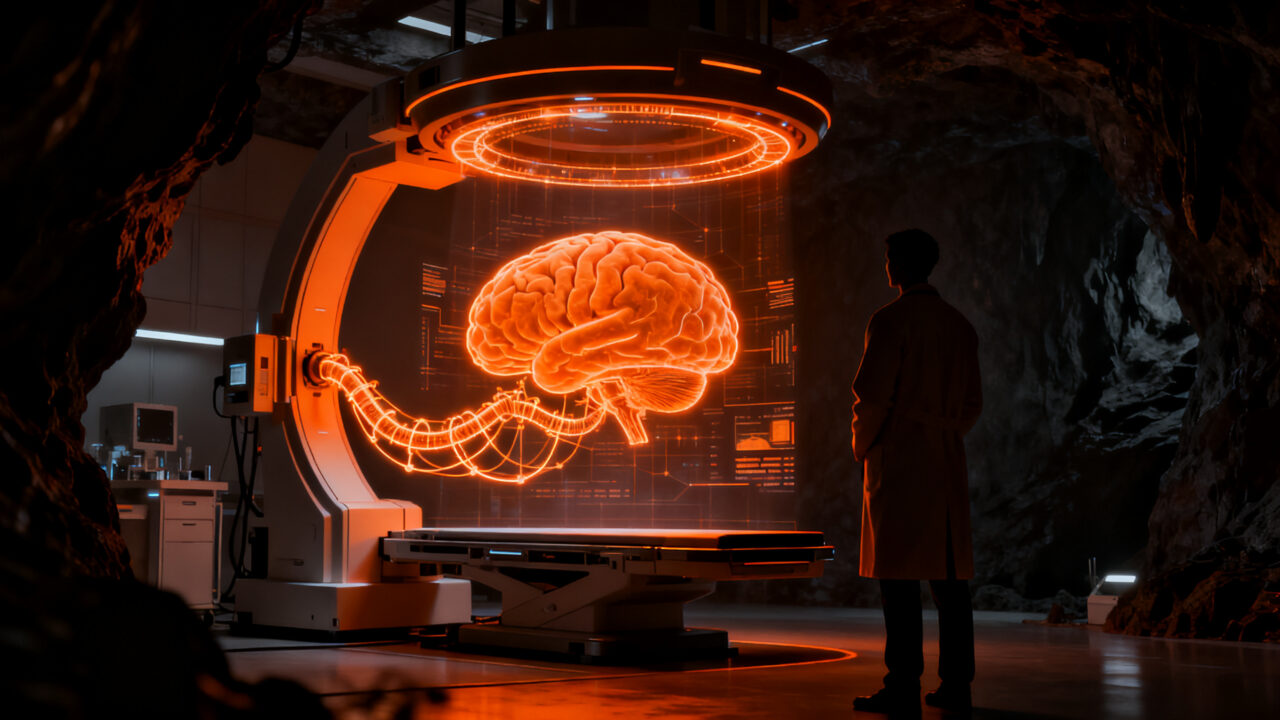 Sistema de neurotecnología BCI uMR Shenguan integrando resonancia magnética y neuromodulación en un entorno clínico avanzado.