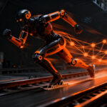 Robot humanoide avanzado de Unitree corriendo a gran velocidad, representando la revolución robótica y su impacto en el mercado de valores IPO.