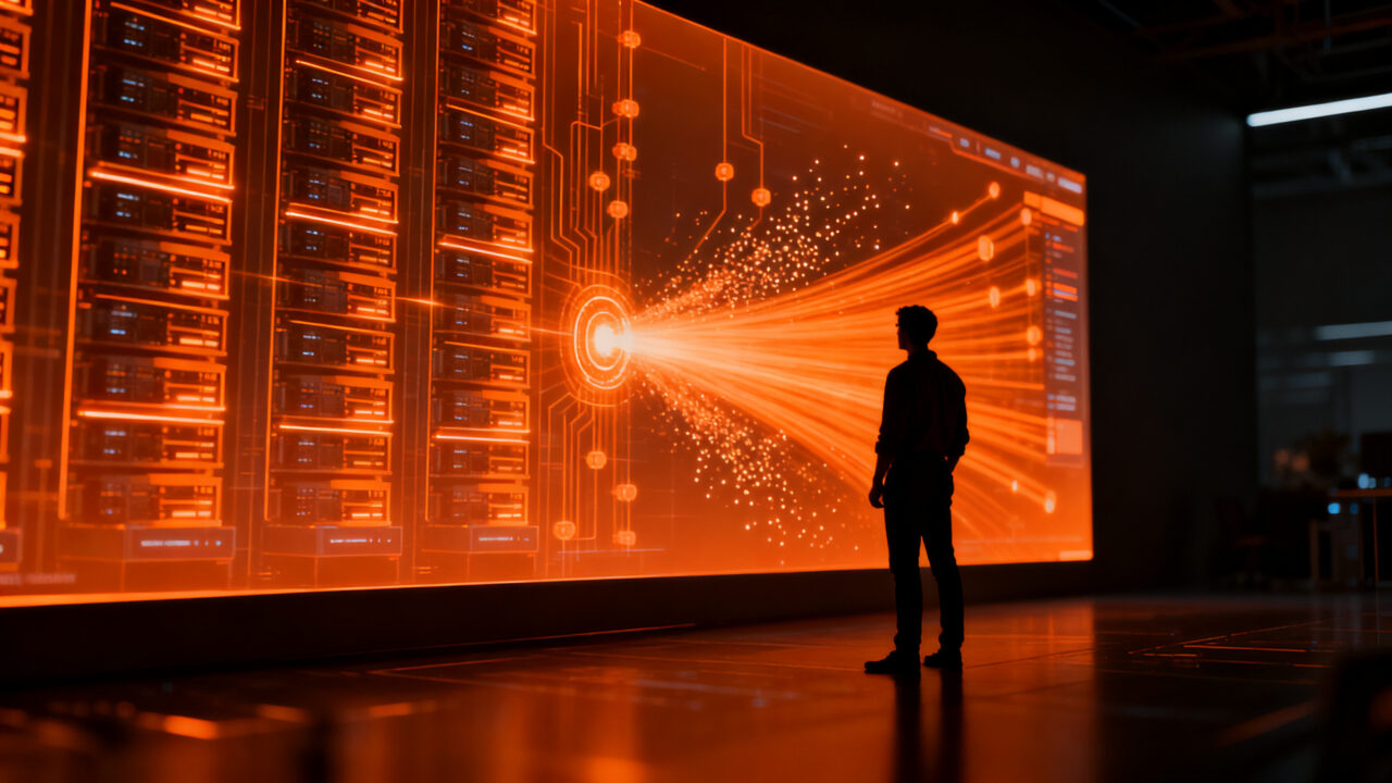 Ingeniero DevOps optimizando infraestructura en la nube con tecnología Vercel Deployment Storage para despliegues instantáneos.