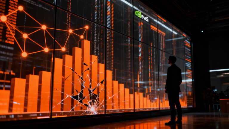 Análisis de Wall Street y reporte de Nvidia, reflejando la volatilidad del mercado bursátil y la influencia de la inteligencia artificial.