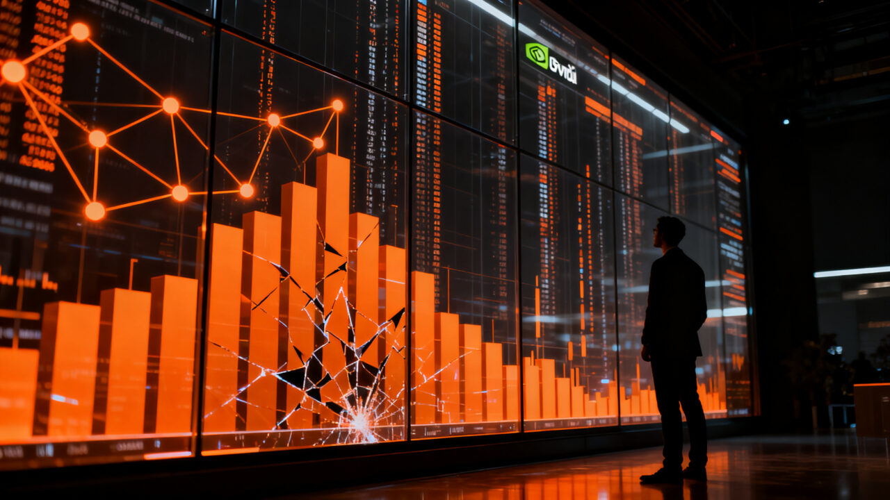 Análisis de Wall Street y reporte de Nvidia, reflejando la volatilidad del mercado bursátil y la influencia de la inteligencia artificial.