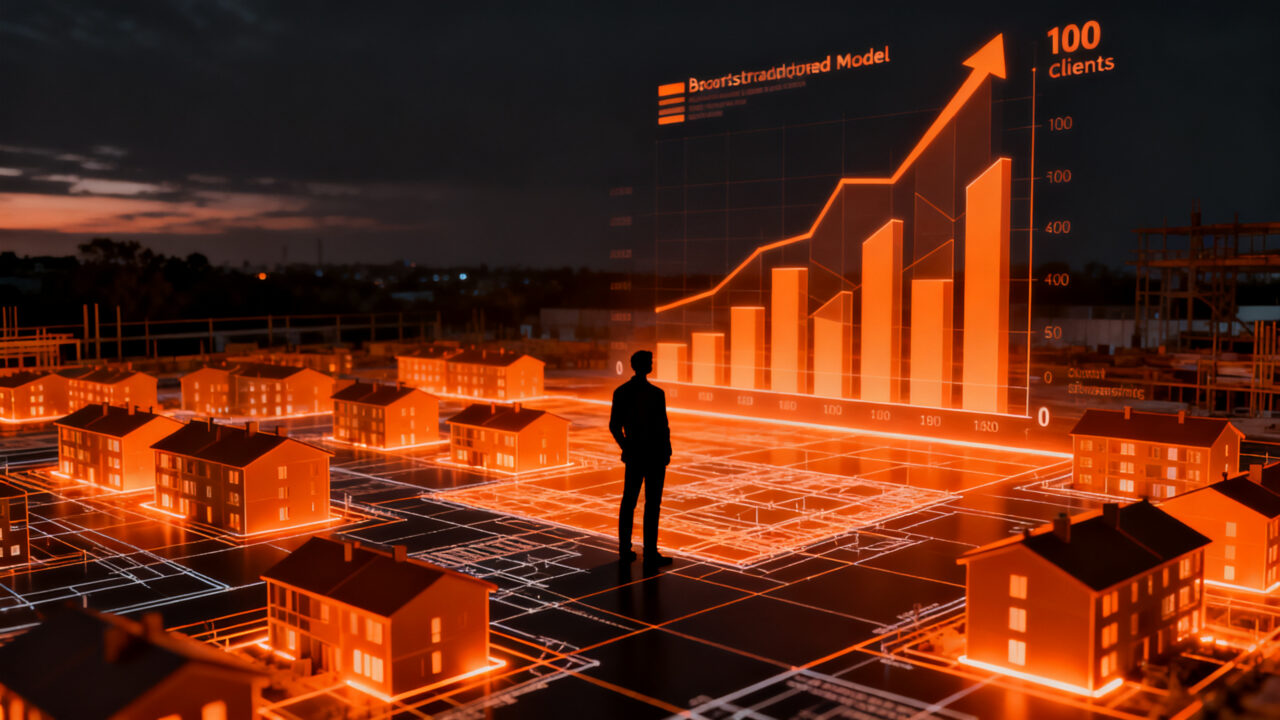 Crecimiento de la startup proptech Winbuild, logrando 100 clientes y expansión regional mediante bootstrapping en el sector inmobiliario.