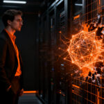 Representación conceptual de ciberseguridad y modelos de IA sin restricciones de Abliteration.ai en un entorno de red teaming.
