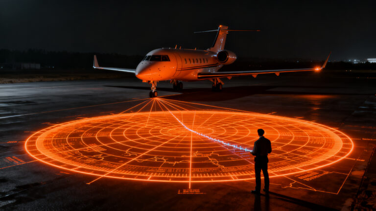 Jet privado de Jeff Bezos detectado por datos ADS-B, representando el conflicto sobre fiscalidad y cumplimiento normativo en tecnología.