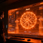 Desarrollador interactuando con la interfaz de Aeon, el nuevo agente IA de OpenAI en el ecosistema de GPT-6 Astra.