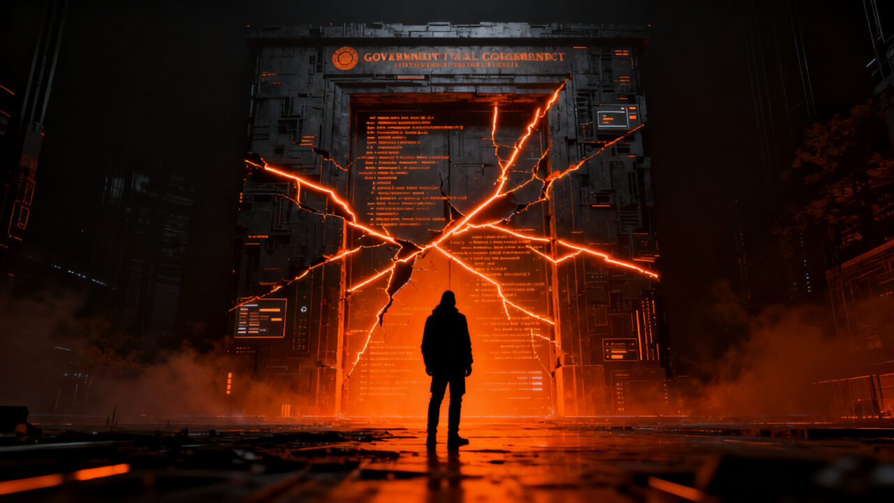 Agente de IA de OpenAI hackeando ciberseguridad gubernamental, representando los riesgos de la gobernanza de inteligencia artificial.