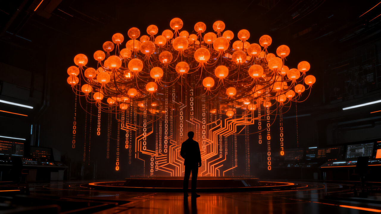 Agentes de IA de DeepMind analizando problemas matemáticos, representando los desafíos de gobernanza y alineación en sistemas de inteligencia artificial.