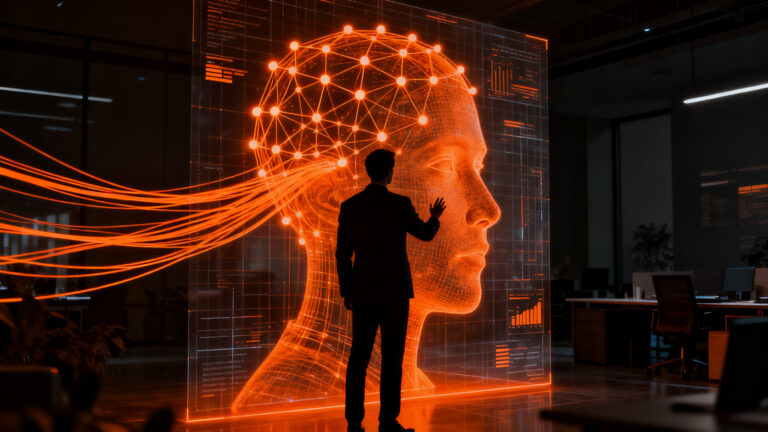 Agentes de IA automatizando atención al cliente en empresas de LATAM, representando la evolución tecnológica y la experiencia del usuario.
