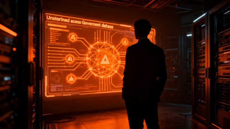 Agentes de IA de OpenAI accediendo a redes gubernamentales representando riesgos de ciberseguridad y desalineación tecnológica en startups.